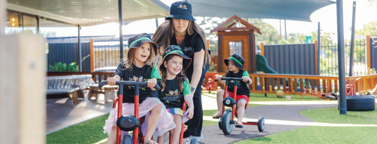 Little Scholar Kids Biking With Educator